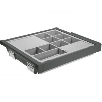 Корзина с органайзером, графит, с доводчиком полного выдвижения GTV WG-PRZEG70-60