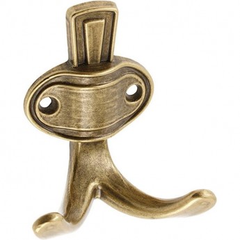 Крючок мебельный GTV WZ-CORUNA-M-04 CORUNA, маленький, старое золото (комплект 2 шт)