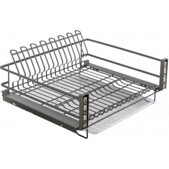 Сушилка выкатная для посуды в нижнюю базу GTV MOVIX PRO, 900 мм с креплением фасада, с поддоном, без направляющих, антрацит