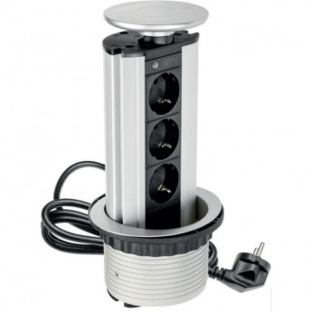 Удлинитель для офиса - Разъем расширения рабочего стола Schucko х3, Алюминиум GTV AE-BPW3GS-80